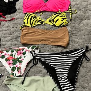 Miscellaneous bathing suit pieces.